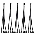 WMYCONGCONG 5 PCS 3 Way 4 Pin PWM Fan Splitter Cable PWM-Controlled with 2 Follower, PC Fan Splitter 1 to 3 Converter for Computer ATX Case