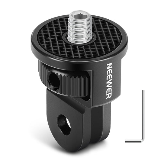 NEEWER Action Camera Mount Adapter with 1/4" Screw Aluminum Alloy Compatible with GoPro Hero 13 12 Insta360 X4 X3 DJI Osmo Pocket 3 Creator Combo