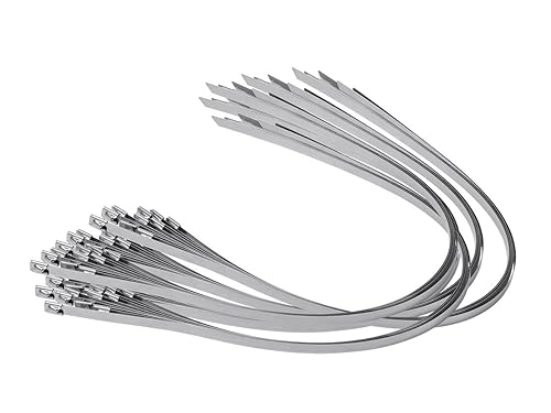 10" Supreme 316 Stainless Steel Cable Zip Ties, 300 lb, (100 Piece)