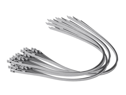 10" Supreme 316 Stainless Steel Cable Zip Ties, 300 lb, (100 Piece)