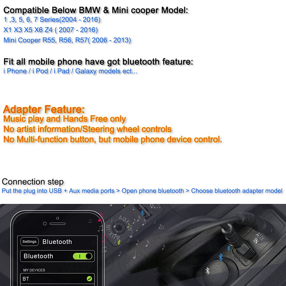 Bojer Music Adapter Compatible with Car Apple Android Phone Music AMI Interface Cable Capable Devices
