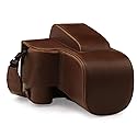 MegaGear Faux Leather Case Compatible with Nikon Coolpix P950 - Dark Brown (MG1879)