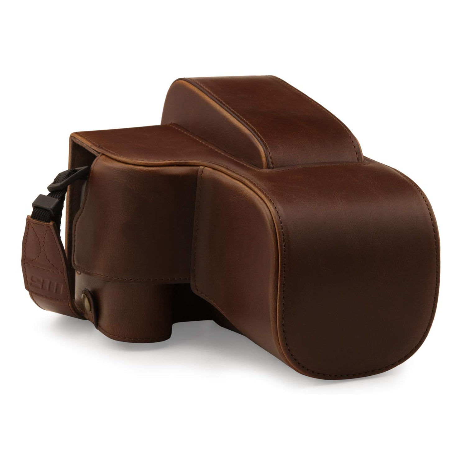 MegaGear Faux Leather Case Compatible with Nikon Coolpix P950 - Dark Brown (MG1879)