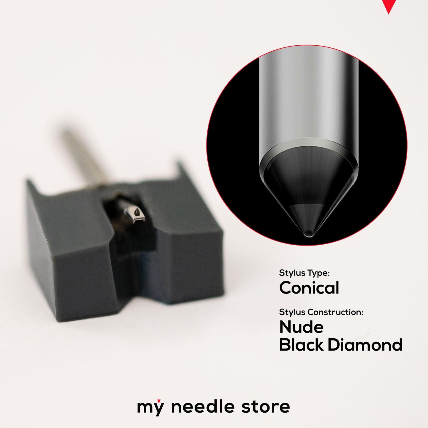 Turntable Needle Replacement for Pickering DATE2 Stylus and Compatible with Pickering V-15 / ATE Cartridges, with Nude Conical Diamond Tip, from My