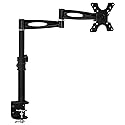 Mount-It! Single Monitor Arm Mount | Desk Stand | Heavy Duty Full Motion Height Adjustable | Fits 19 21 24 27 29 30 in VESA 75 100 Compatible Computer