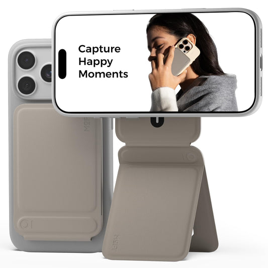 MOFT Phone Tripod Stand Selfie Stick for iPhone, Multi-Angles iPhone Stand, Lightweight & Portable Phone Holder, Strong Magnets, MOVAS Vegan Leather