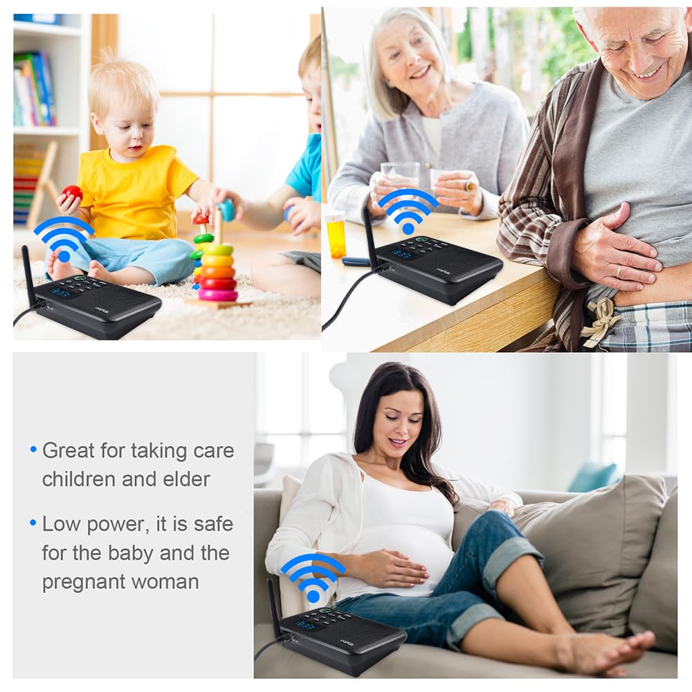 Wuloo Intercoms Wireless for Home 1 Mile Range 22 Channel 100 Digital Code Display Screen, Wireless Intercom System for Home House Business Office
