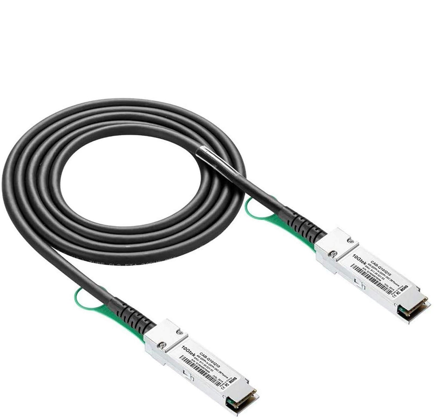 10Gtek 40G QSFP+ DAC Cable - 40GBASE-CR4 Passive Direct Attach Copper Twinax QSFP Cable for Juniper QFX-QSFP-DAC-3M Devices, 3-Meter(10ft)