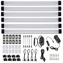 AIBOO LED Under Counter Light Rigid Bar Kit, Plug in Corded 12V LED Under Cabinet Lighting Dimmable with Switch for Counter Shelf Showcase Display