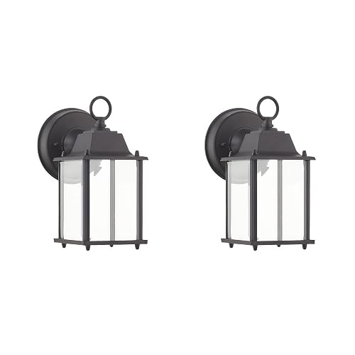 WISBEAM Outdoor LED Wall Lantern, 2 Packs Outdoor Porch Light Fixture, Aluminum Housing Plus Glass, Wet Location Rated, ETL Qualified, 3000K