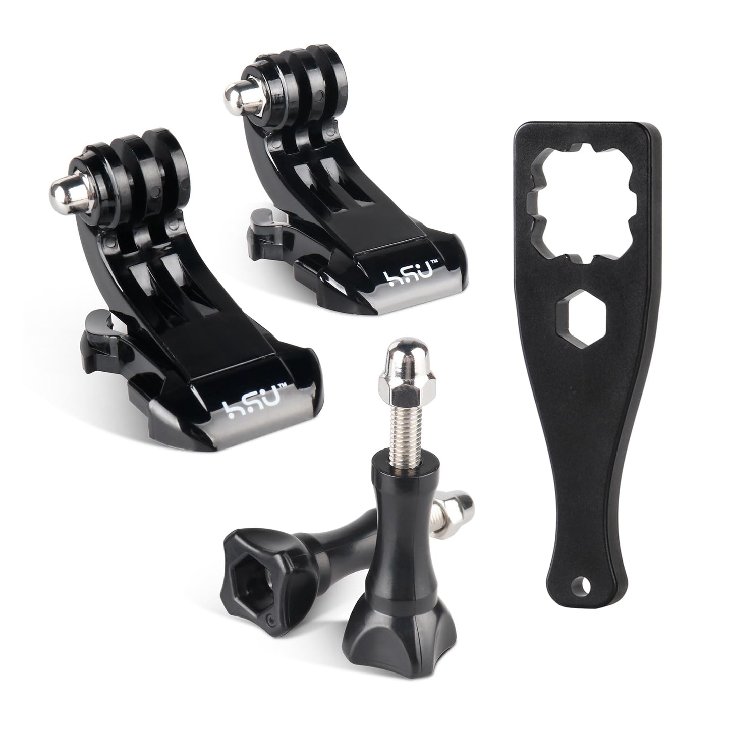 HSU Vertical Surface Quick Mounting J-Hook Buckle Mount, Long Thumb Screw Accessory Kit for GoPro Hero 13 12 11 10 9 8 7 6 5 4 3+ 3 AKASO Campark