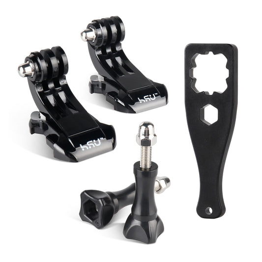 HSU Vertical Surface Quick Mounting J-Hook Buckle Mount, Long Thumb Screw Accessory Kit for GoPro Hero 13 12 11 10 9 8 7 6 5 4 3+ 3 AKASO Campark