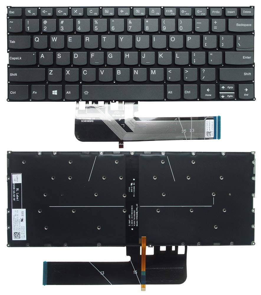 New US Black English Backlit Laptop Keyboard (Without palmrest) Replacement for Lenovo ideapad 81XG 81SS Light Backlight