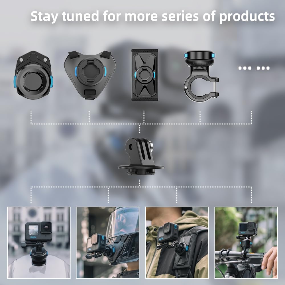 SUREWO Motorcycle Windshield Clip for Go pro,Magnetic Motorcycle Windshield Clip Camera Mount Compatible with Gopro Hero 13/12/11/10/9/8/7,DJI Action