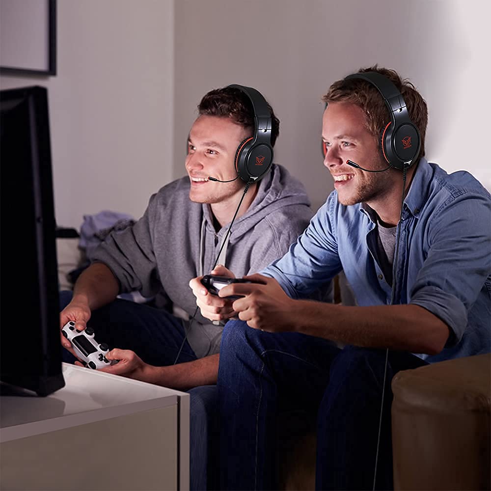 Gaming Headset for Nintendo Switch, Xbox One, PS4, PS5, Bass Surround and Noise Cancelling with Flexible Mic, 3.5mm Wired Adjustable Over-Ear