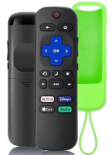 Roku TV Remote Replacement with Protective Case, Remote Control for TCL Hisense Onn Sharp Philips Element RCA Roku TVs, No Programming Needed