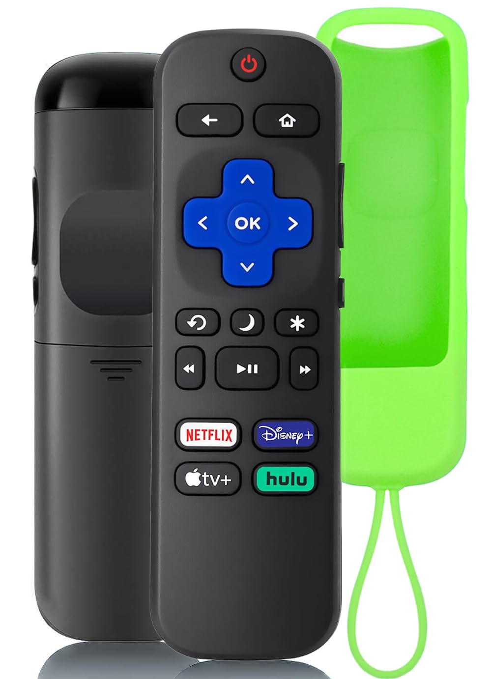 Roku TV Remote Replacement with Protective Case, Remote Control for TCL Hisense Onn Sharp Philips Element RCA Roku TVs, No Programming Needed