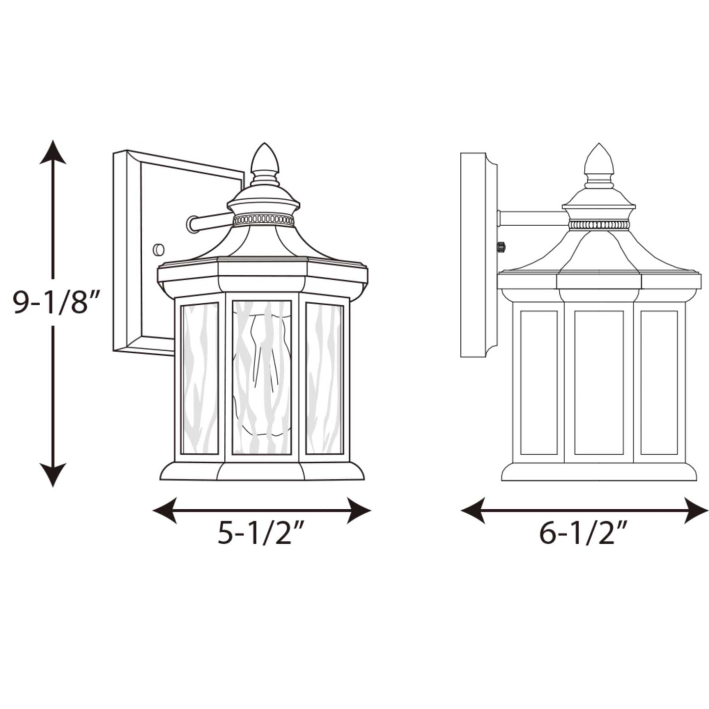 Progress Lighting Edition Collection 1-Light Water Glass Traditional Outdoor Small Wall Lantern Light Antique Bronze