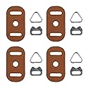 DBZZ Camera Leather Anti-Scratch Protector Pad Cover with Triangle Split Ring Hook for DSLR RF Mirrorless Round Hole Interface (Coffee Brown-4PCS)