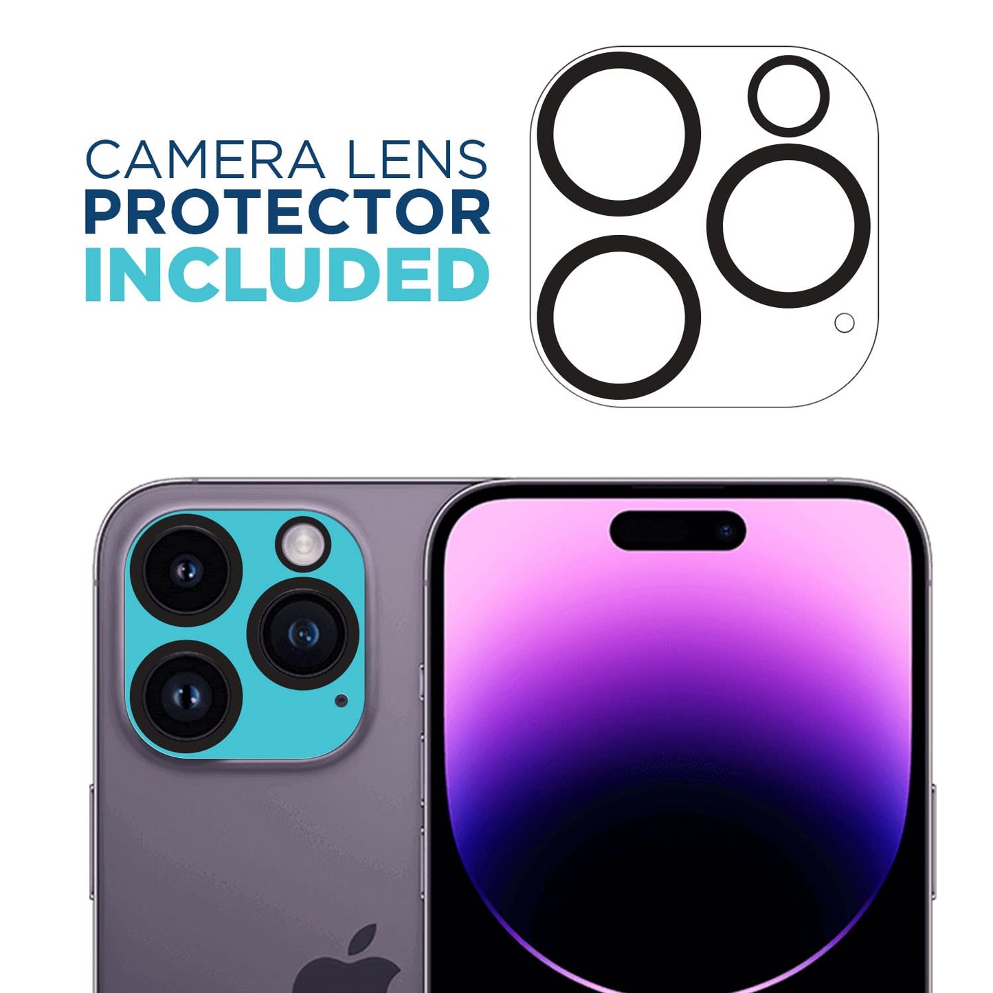 Tech Armor 3 Pack Screen Protector + 1 Camera Lens Protector for iPhone 14 Pro 6.1 inch - Ballistic Tempered Glass, Case Friendly, Dynamic Island