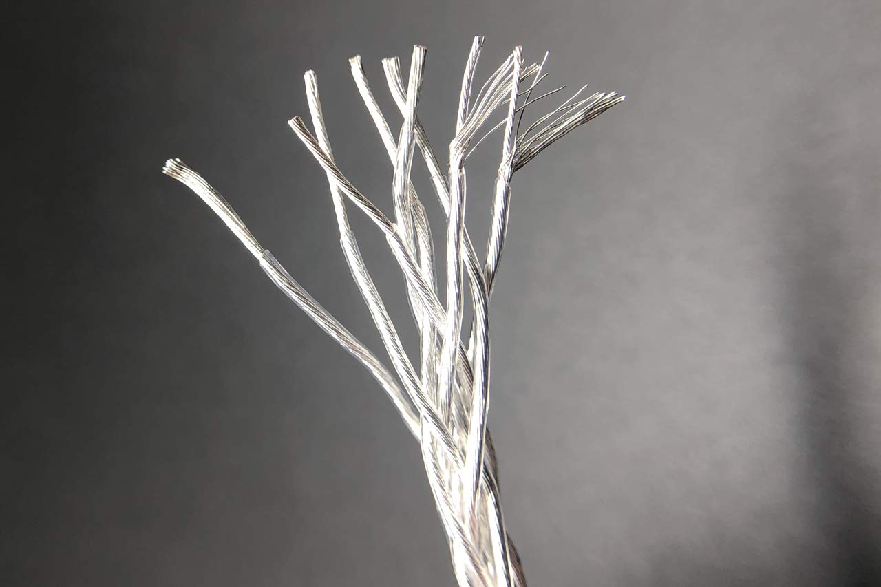 Youkamoo 4.4mm Male to Male Balanced 5 Pole 8 Core Silver Plated Headphone Adapters Cable Silver Plated Aux Cable 1m