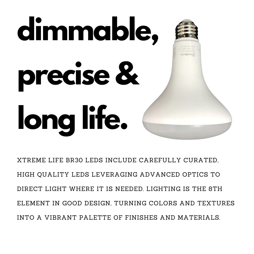 GoodBulb BR30 LED Light Bulb, 11-Watt (65W Equivalent) Dimmable, Energy Efficient LED Reflector, 3000K Warm White, 850-Lumens, E26 Base (Pack of 6)