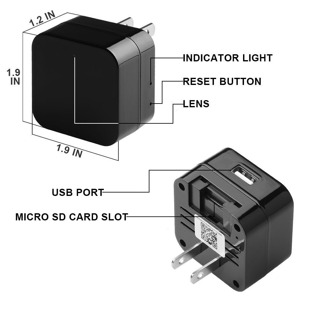 elevctial Smart Indoor Baby/Pet Monitoring Cam with Charger,Night Vision Motion Detection, Phone APP,