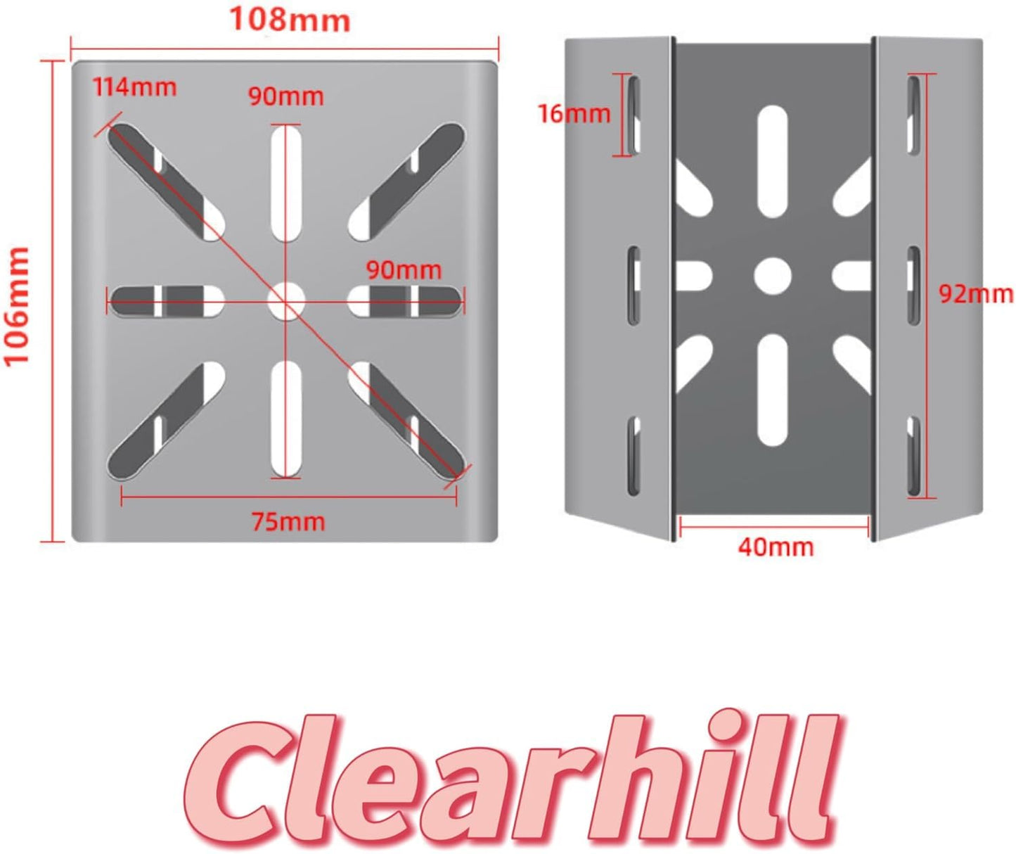 Clearhill Stainless Steel Pole Mount Bracket for Security Cameras, Vertical CCTV Camera Corner Bracket with Adjustable Straps (1)