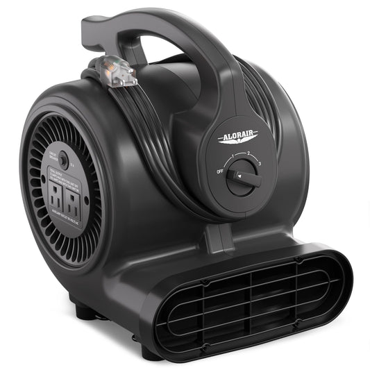 ALORAIR 3 Speed Air Mover Blower Fan 115W 600CFM Utility Floor Fan - Black