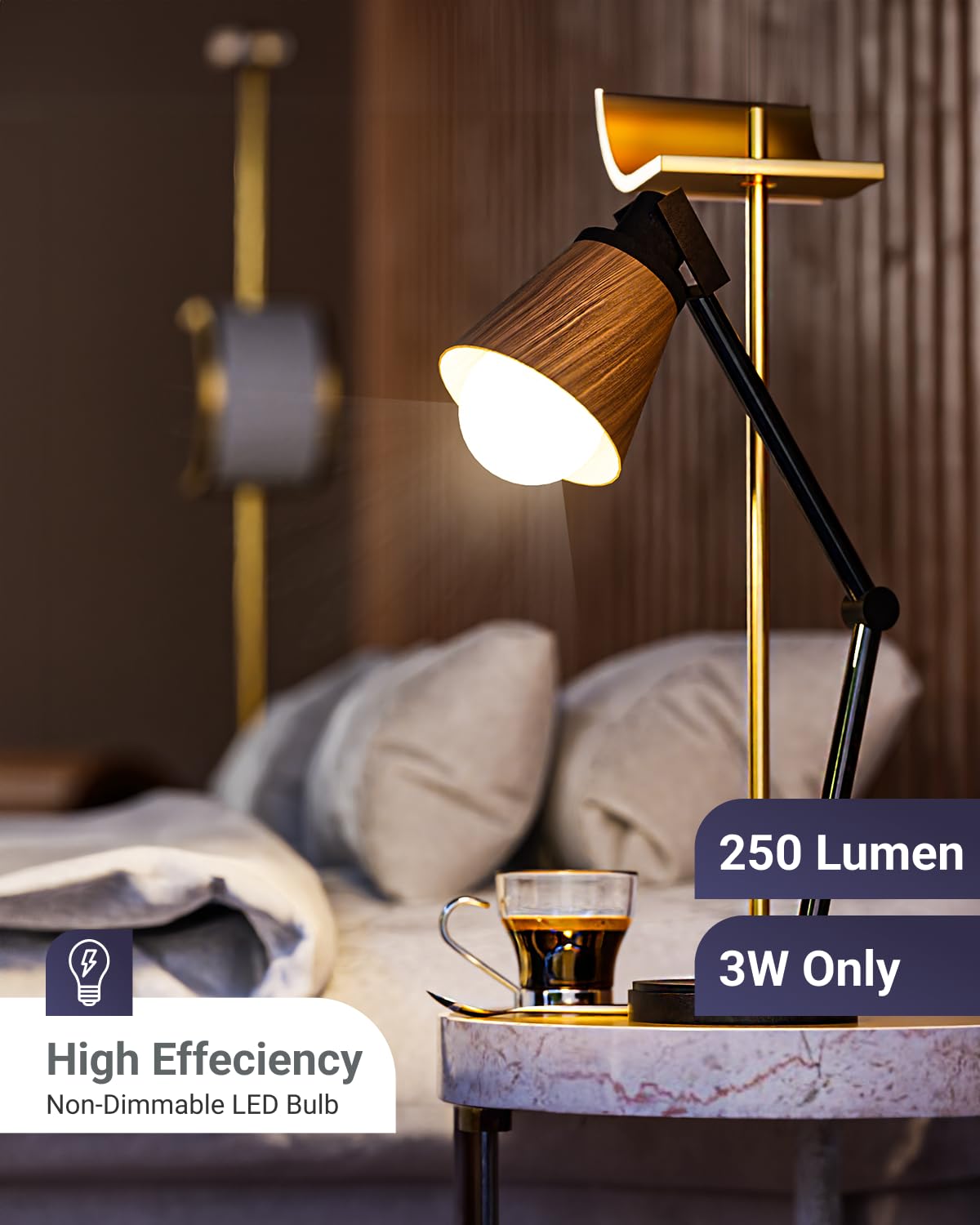 Sunco 10 Pack A19 LED Light Bulb, E26, 3W=25W, 4000K Cool White