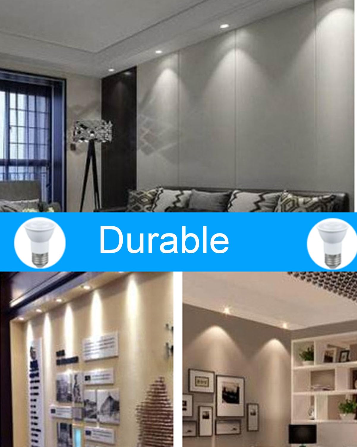 4 Pack PAR16 LED Flood Light Bulb 5.5W 50 Watt Equivalent 500 Lumens Dimmable E26 2700K Soft White LED Flood Light Bulbs for Security Led Spotlight