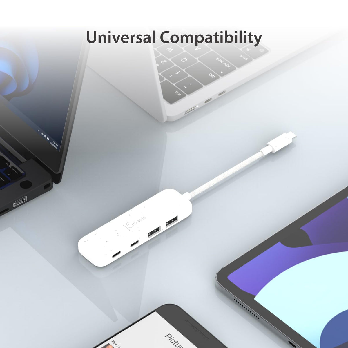 j5create 4-in-1 USB-C to 4-Port Type-A & Type-C Hub(Eco-Friendly)