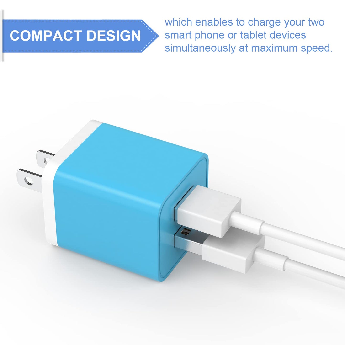6Pack USB Wall Charger, iGENJUN 2.4A Dual USB Port Cube Power Plug Adapter Fast Phone Charger Block Charging Box Brick for iPhone 17/17 Pro/17 Pro