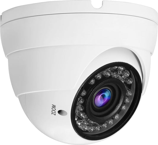 2MP CCTV Camera HD 1080P 4-in-1 (TVI/AHD/CVI/960H/CVBS) Security Dome Camera, 2.8-12mm Varifocal Lens Analog Video Surveillance, Wide Angle Viewing