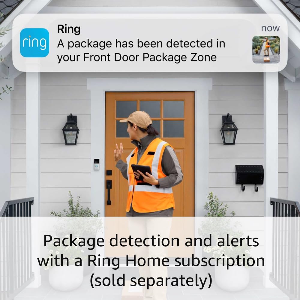 Like-New Ring Battery Doorbell (newest model), Home or business security with Head-to-Toe video, Live View with Two-Way Talk, and Motion Detection