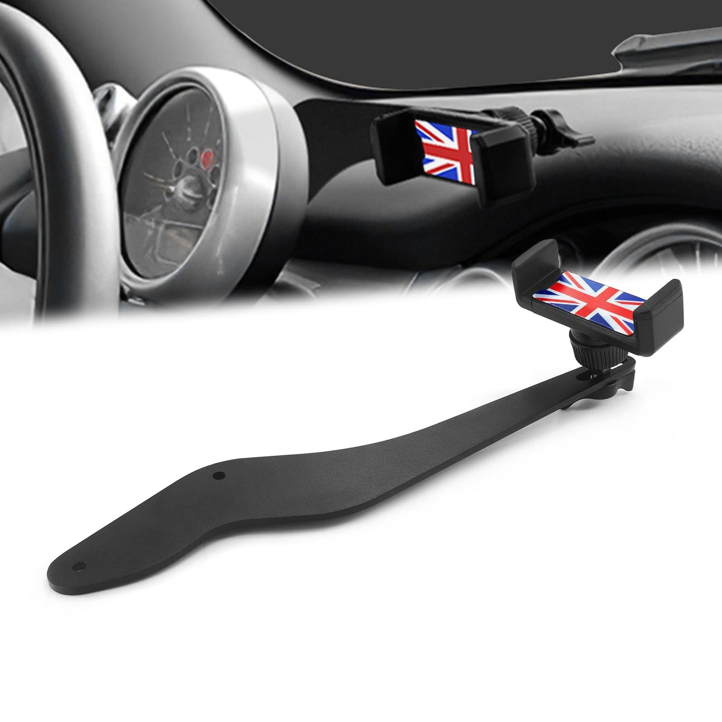 Lavitin Phone Holder Compatible with Cooper S Works JCW ONE R50 R52 R53 Hatchback Convertible Car Cell Phone Mount 360° Rotatable Cradle Metal
