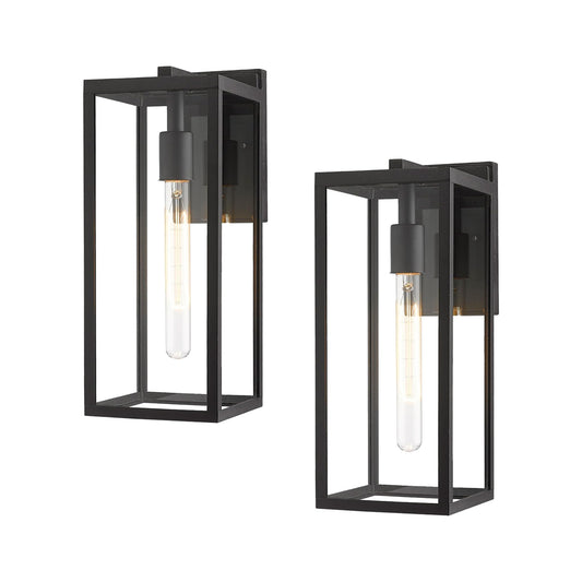 Bestshared Outdoor Wall Lantern, Anti-Rust Exterior Wall Sconce Light Fixtures, Front Door Mount Light, Outdoor Lighting Fixture, Black Wall Lamp