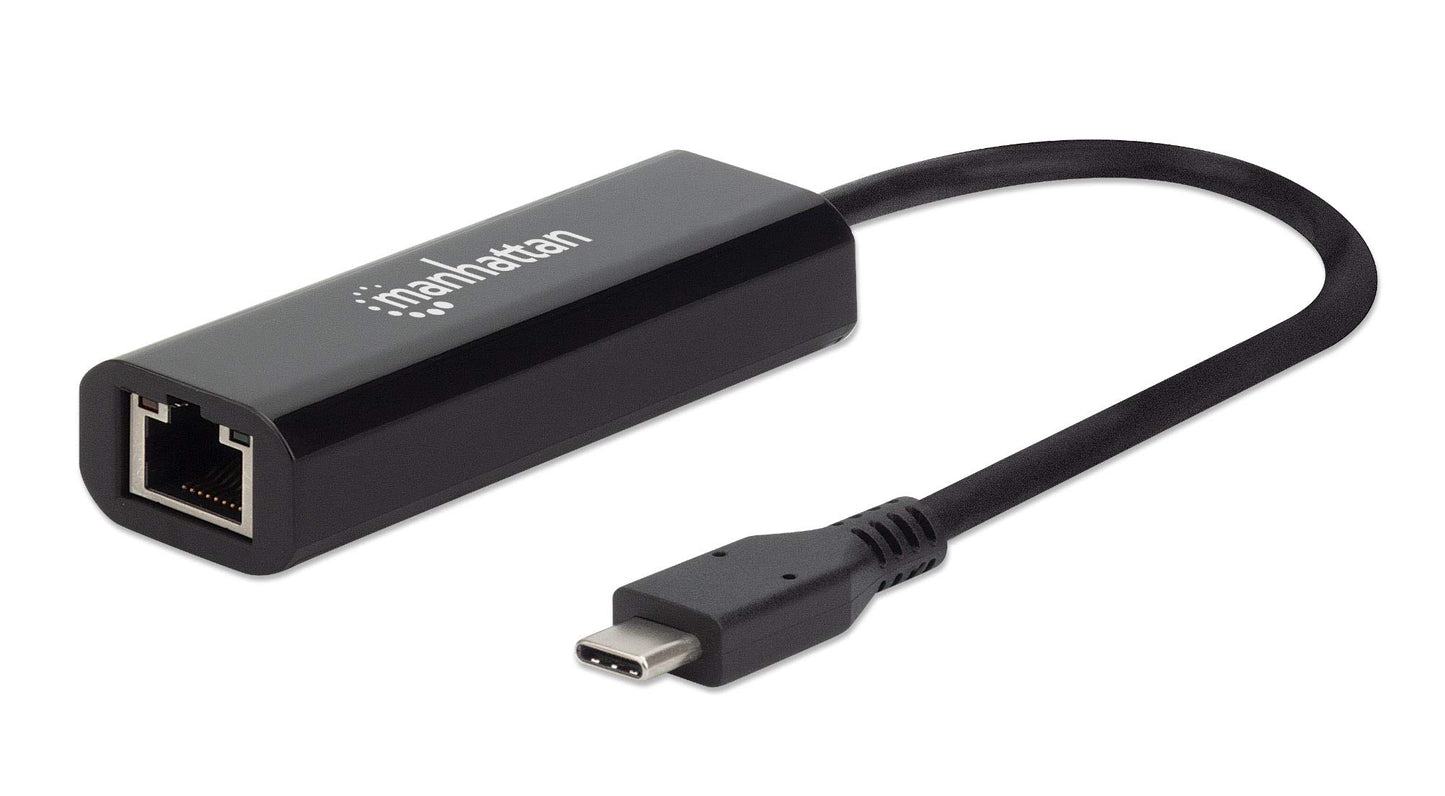 Manhattan USB C to RJ45 2.5GBase-T (Multi-Gigabit) Ethernet Adapter, SuperSpeed USB 3.2 Gen 1 Compliant (up to max 5 Gbps Transfer Rate), Thunderbolt