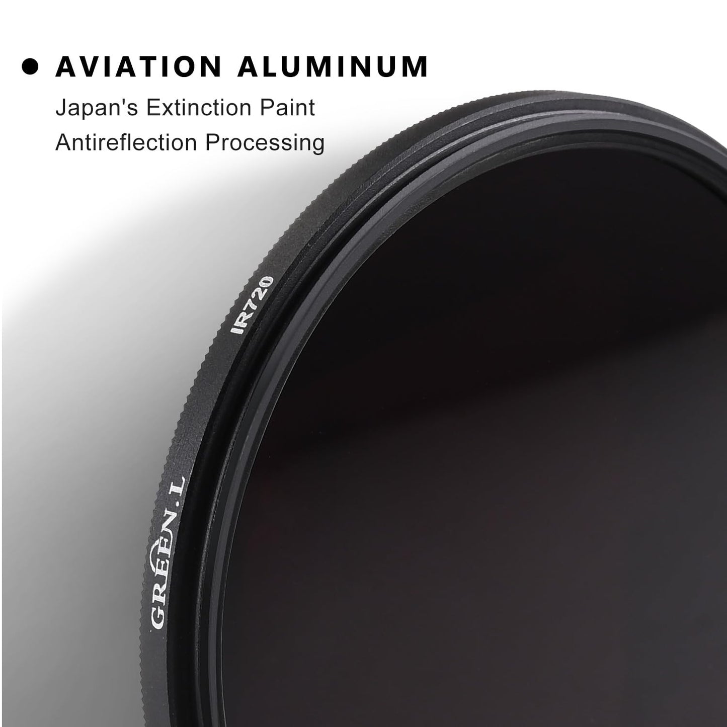 GREEN.L 72mm Infrared Filter, 72mm IR 850nm (R85) Filter for Camera Lens