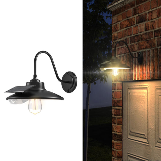 APONUO Solar Barn Light with 3 Lighting Modes, Solar Wall Lights Outdoor Motion Sensor Waterproof Rustic Vintage Gooseneck Solar Shed Light for Barn