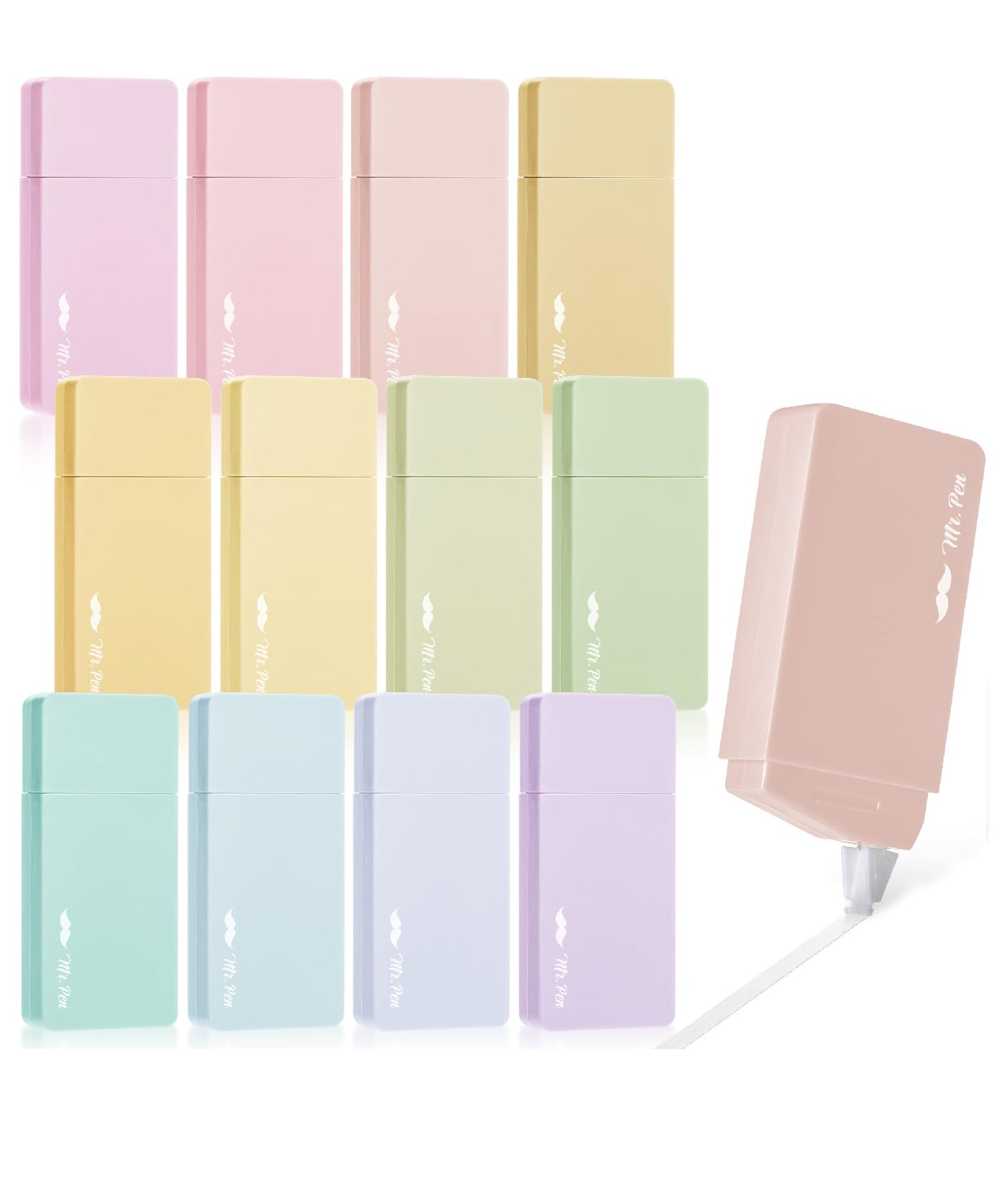 Mr. Pen- Aesthetic Correction Tape Bulk, 0.2" x 236", 12 pcs, Pastel Colors