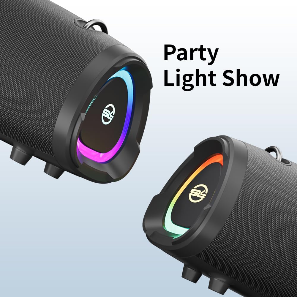 SODLK 100W Peak Portable Wireless Bluetooth Speakers with Built-in Subwoofer, Booming Bass, IPX6 Waterproof, TWS Pairing, AUX, TF Card and USB Input
