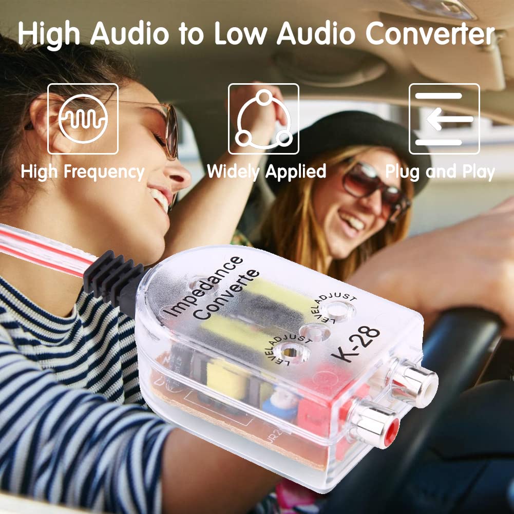 Keenso High to Low Converter, Wire Converter Line Converter Car Audio Hilow Converter Output Impedance Converter
