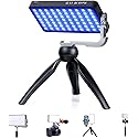 IVISII G2 Pocket RGB Camera Light,Built-in 7200mAh Rechargeable Battery 360°Full Color Gamut 9 Light Effects,2600-10000K LED Video Light Panel
