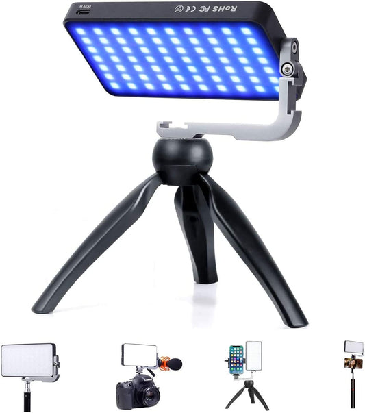 IVISII G2 Pocket RGB Camera Light,Built-in 7200mAh Rechargeable Battery 360°Full Color Gamut 9 Light Effects,2600-10000K LED Video Light Panel