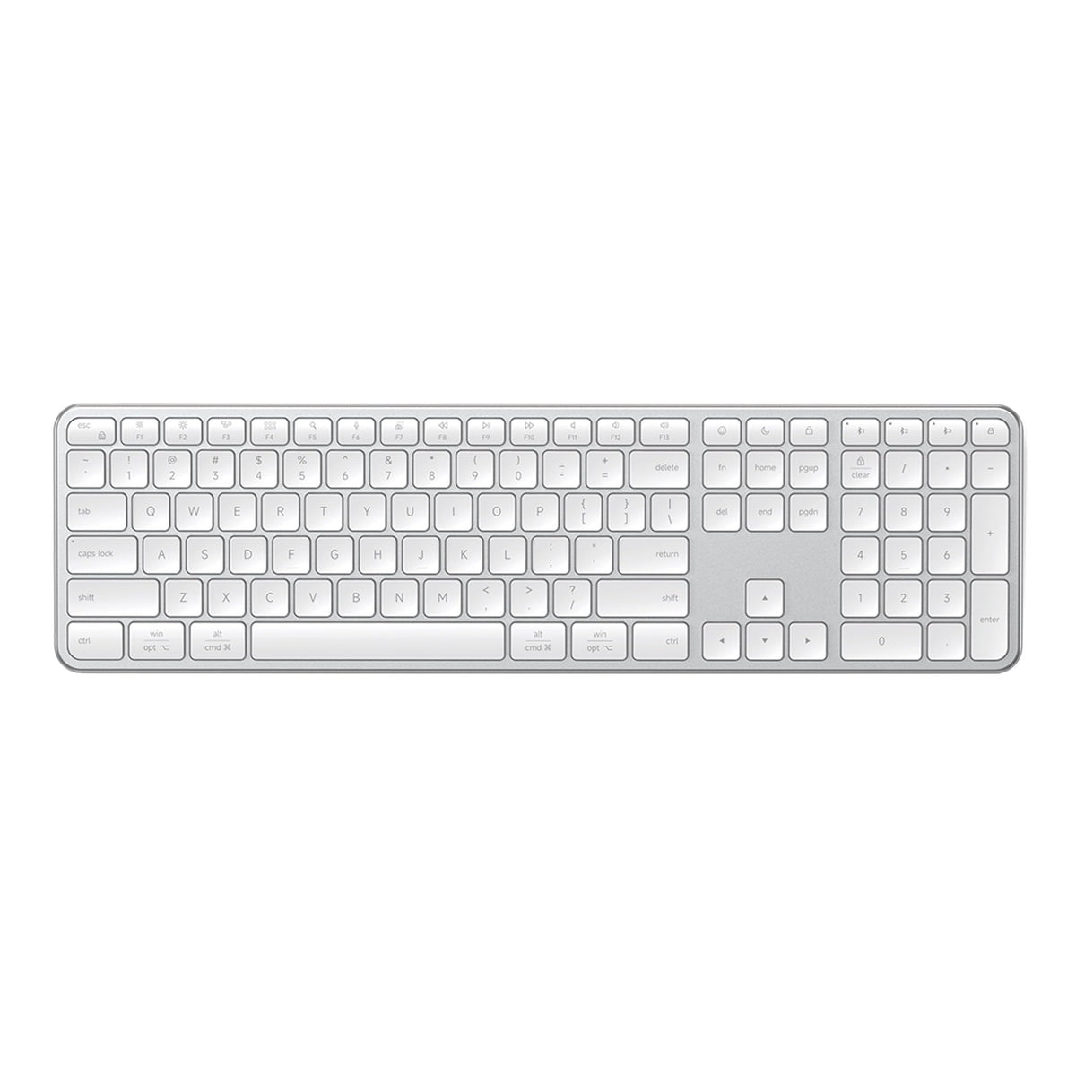 Satechi Slim EX3 Wireless Keyboard, Bluetooth & 2.4 GHz, Silver