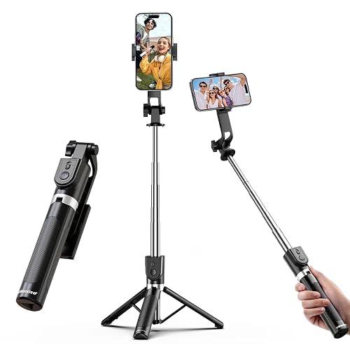 UBeesize Selfie Stick Tripod for iPhone and Android, 52'' Extendable Phone Tripod Stand with Remote, Portable Selfie Sticks with Phone Holder