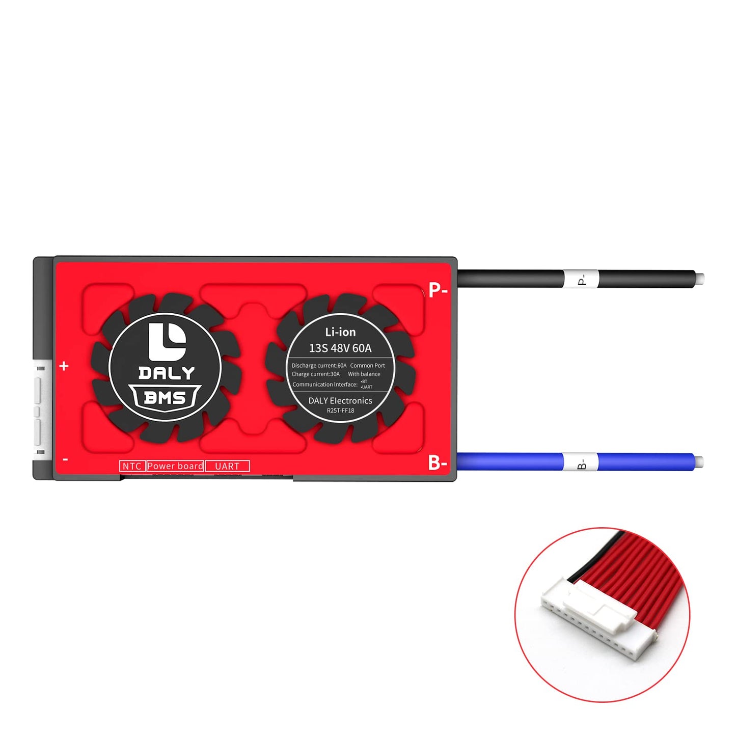 DALY Smart BMS Li-ion 48V 13S 60A with UART Communication, Resetting Bluetooth Module,Common Port for Rated 3.7V Lithium Power Charge and Discahrge…
