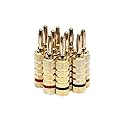 Monoprice Gold Plated Speaker Banana Plugs - 5 Pairs - Closed Screw Type, For Speaker Wire, Home Theater, Wall Plates And More