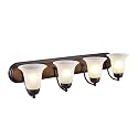 Aspen Creative 62271-1, Bathroom Vanity 4 Lights Fixture, 29-7/8" W x 6-3/4" H x 8-1/8" D, Oil Rubbed Bronze Finish/Alabaster Glass